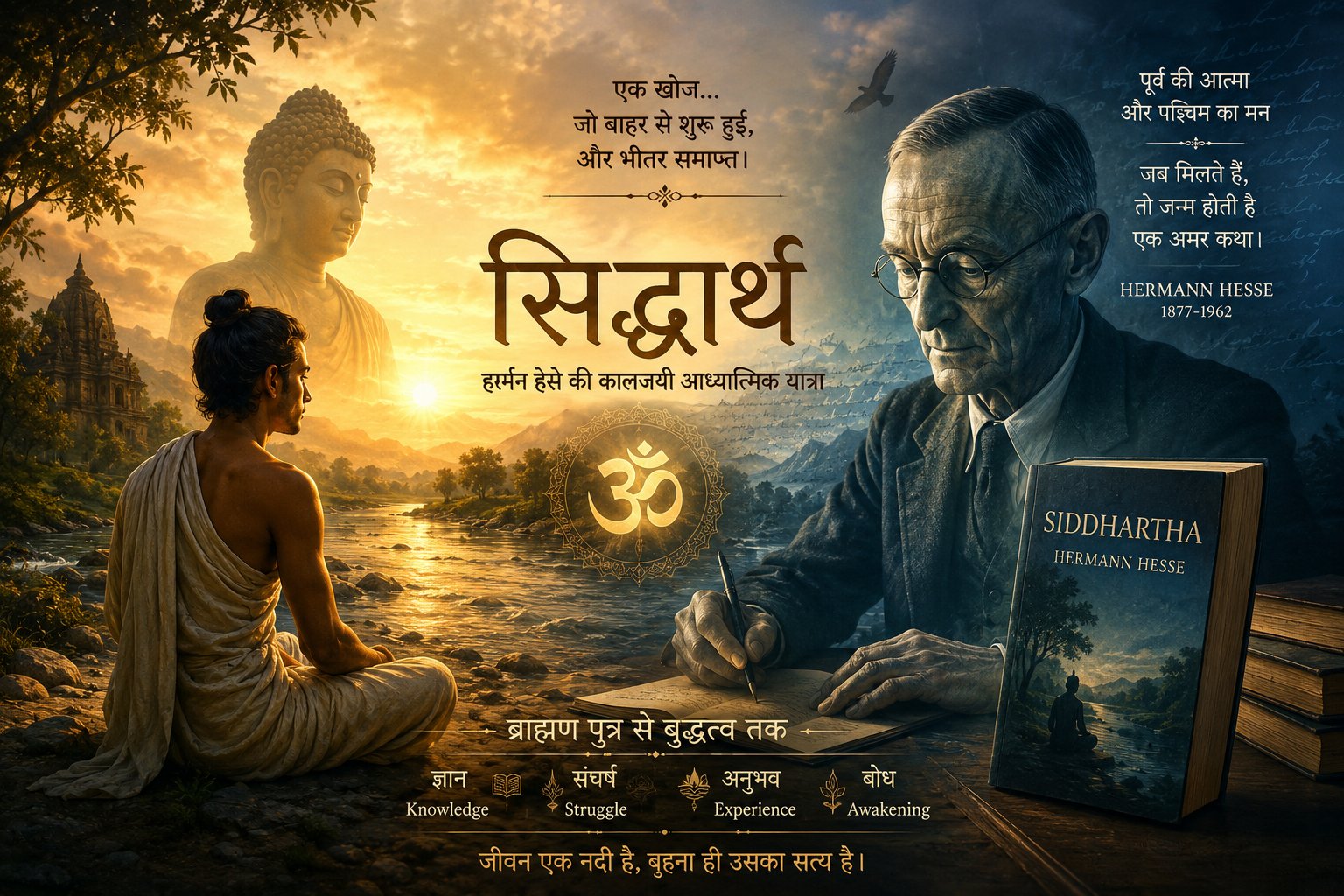 सिद्धार्थ: स्वयं की खोज से बुद्धत्व तक — हर्मन हेसे और एक अनंत आध्यात्मिक यात्रा