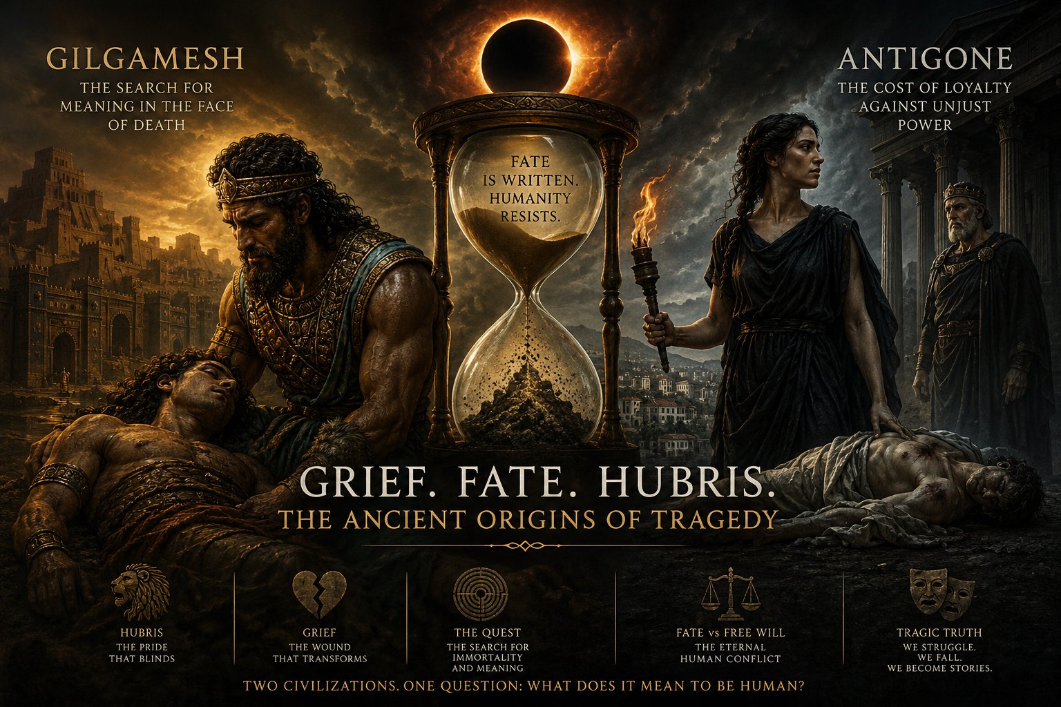 When Grief Defies Fate: How The Epic of Gilgamesh and Antigone Invented the Tragic Human Condition