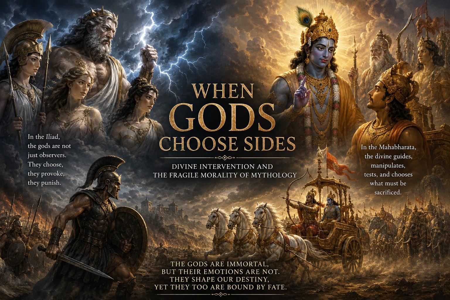 When Gods Chose Sides: Divine Intervention and the Fragile Morality of Mythology