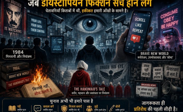 जब डायस्टोपियन फिक्शन सच होने लगे: क्या हमने चेतावनियों को मनोरंजन समझ लिया?