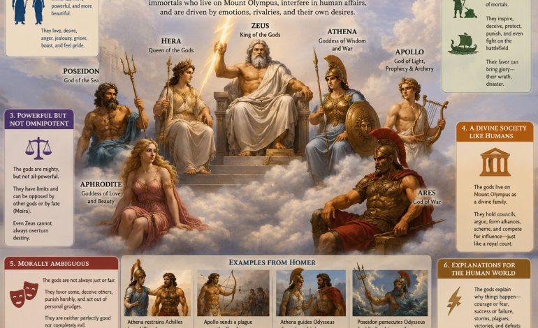 Representation of Gods by Homer in Greek Mythology
