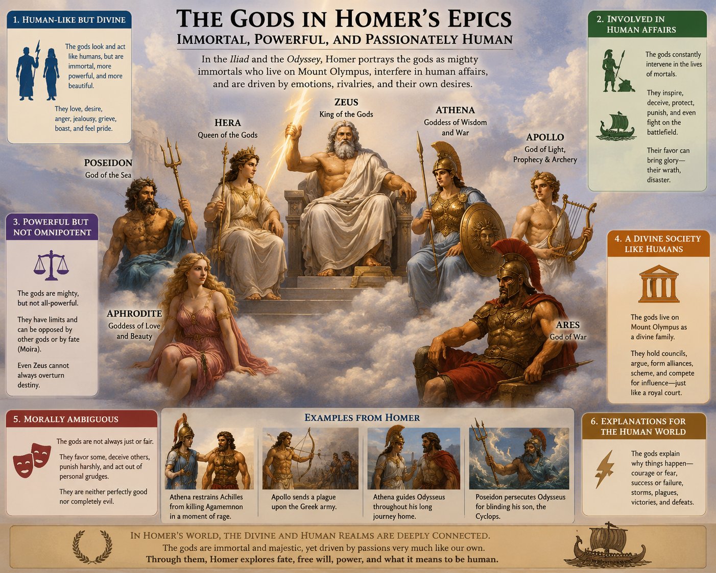 Representation of Gods by Homer in Greek Mythology