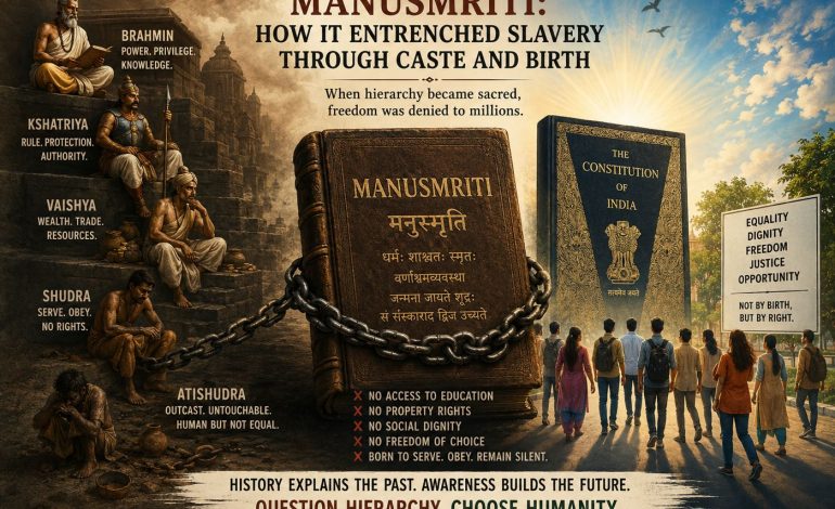 How Manusmriti Turned Hierarchy into Destiny: The Making of a Social Order That Resembled Slavery