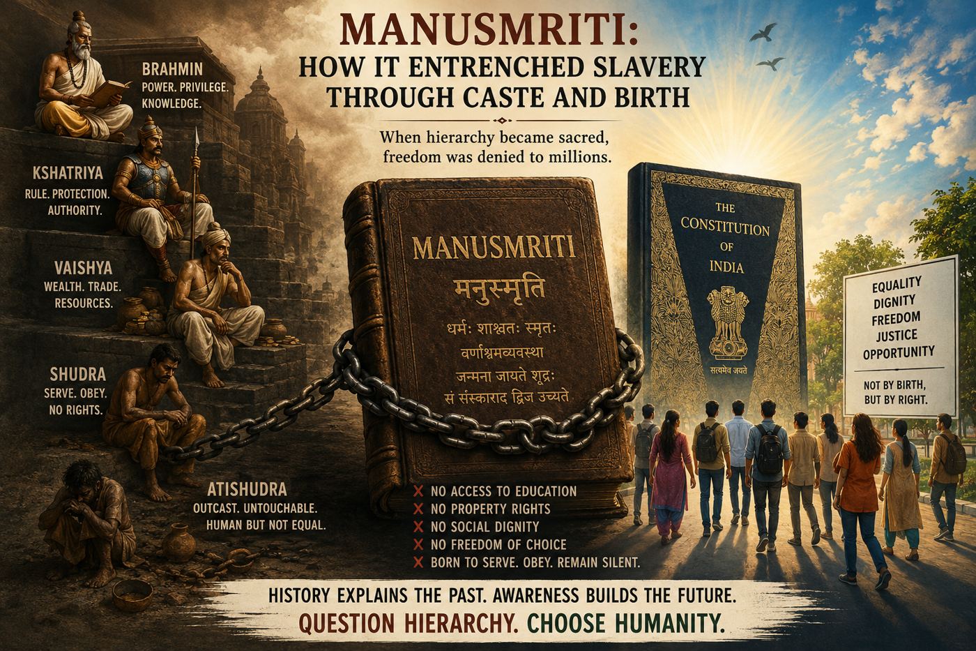 How Manusmriti Turned Hierarchy into Destiny: The Making of a Social Order That Resembled Slavery