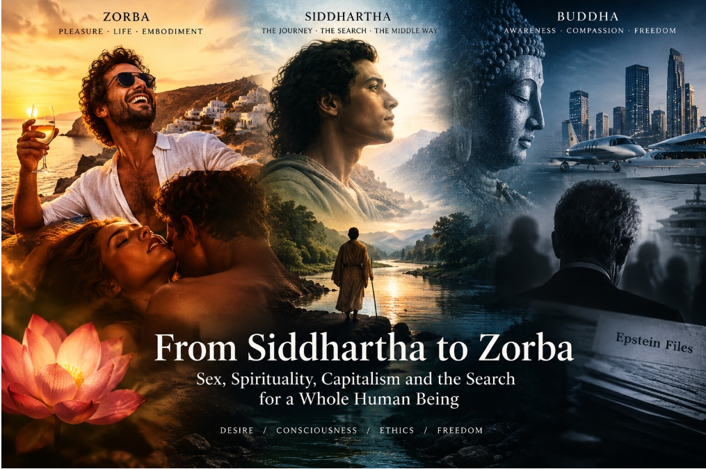 Osho’s Zorba the Buddha Paradox, Hermann Hesse Siddhartha, sex spirituality capitalism